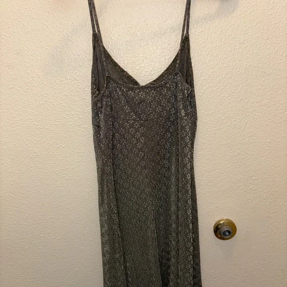Joule Dark Olive Patterned Slip Dress - Picture 2 of 3
